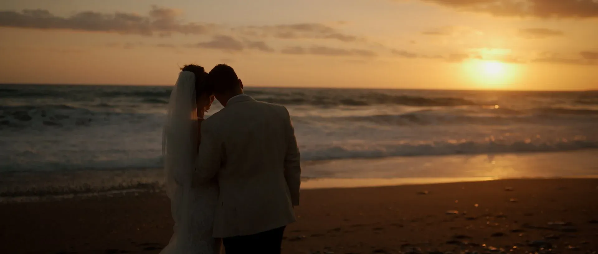Cinematic still from a Cyprus wedding film