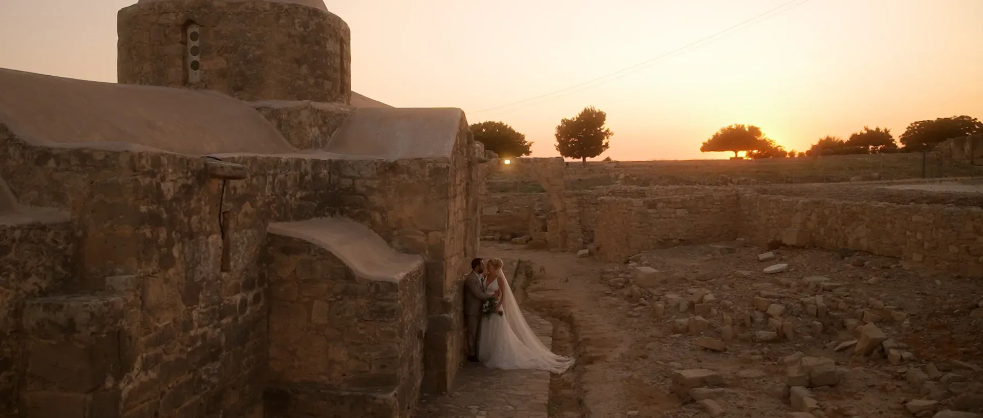 Bride and groom during their Cyprus wedding ceremony