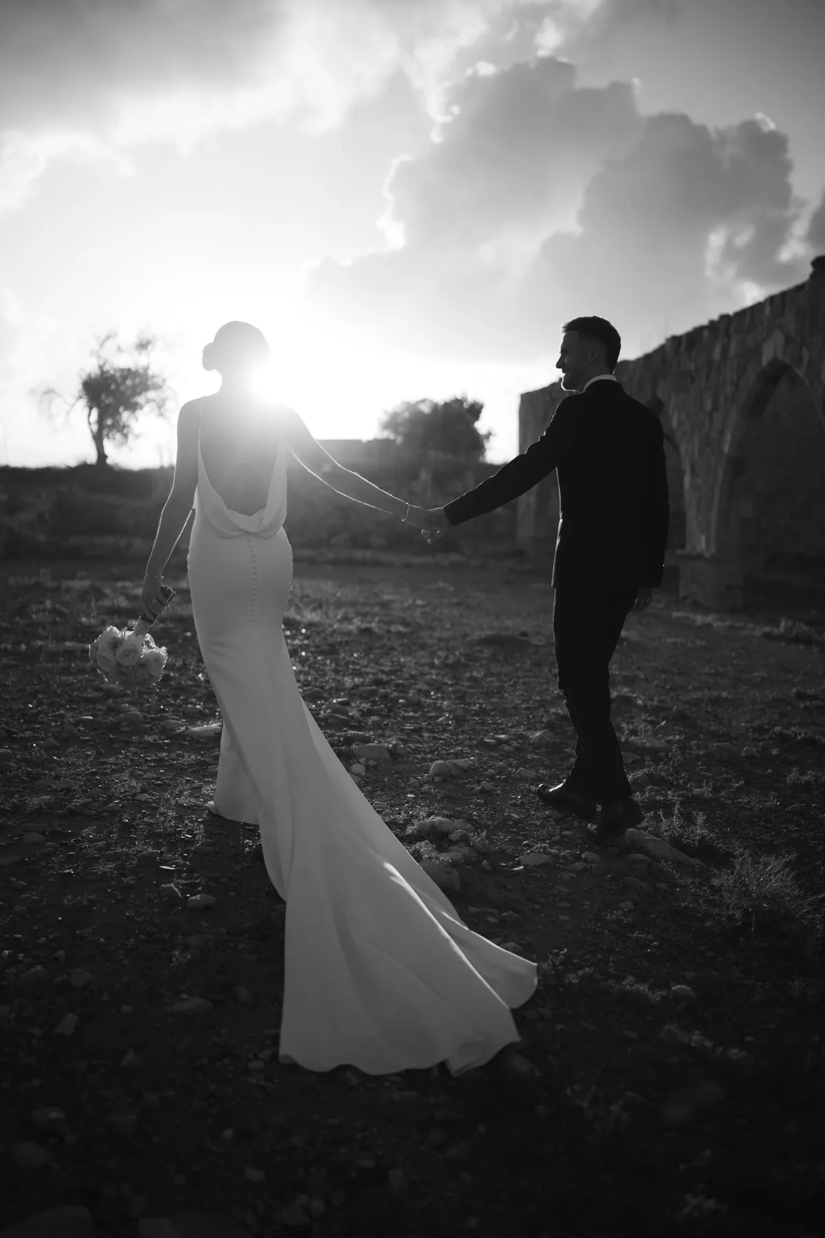 Late-afternoon portrait at Liopetro wedding venue, Paphos, Cyprus.