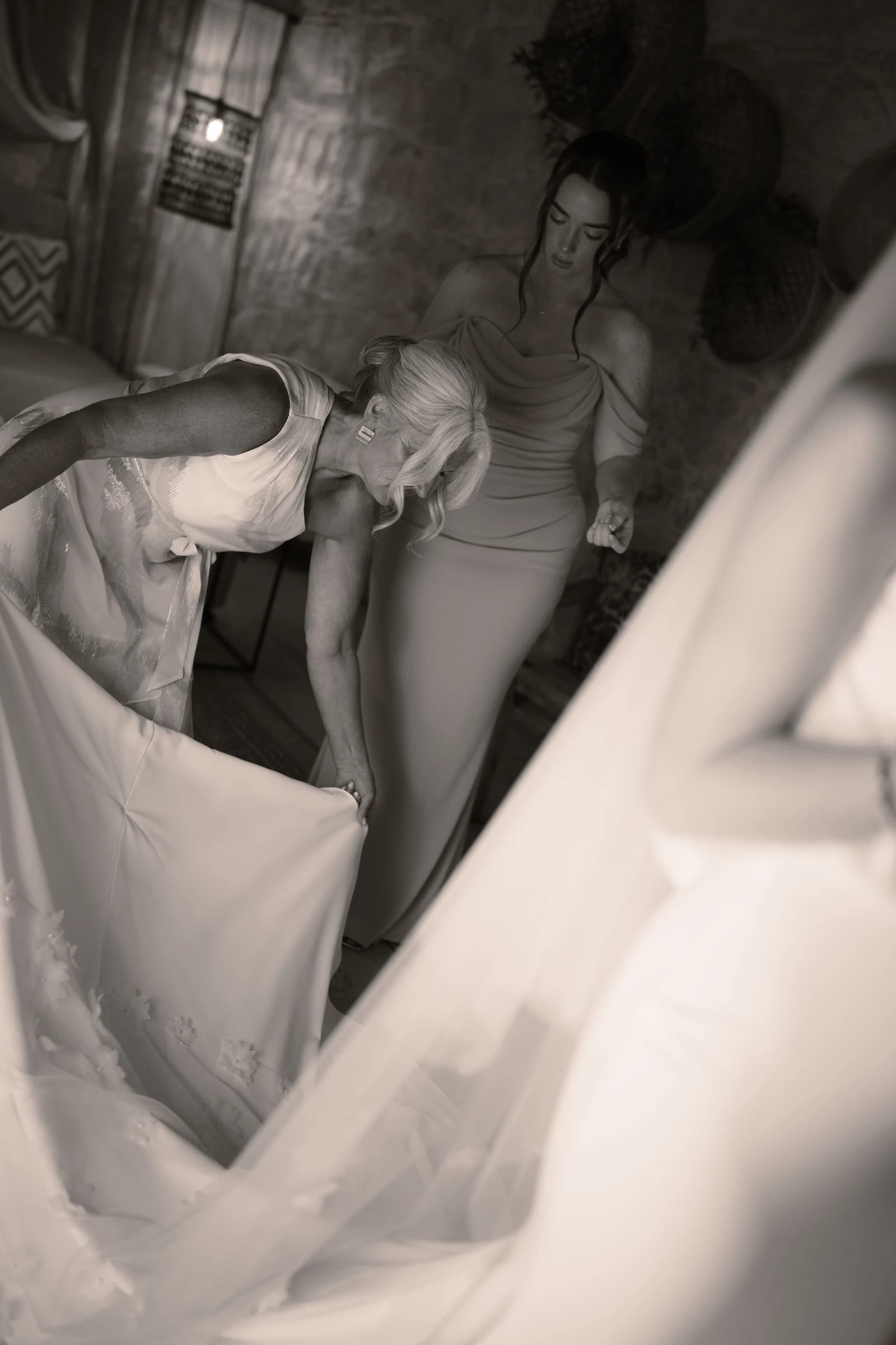 Full-length bridal portrait in white dress before the Liopetro wedding ceremony, Kouklia, Paphos.