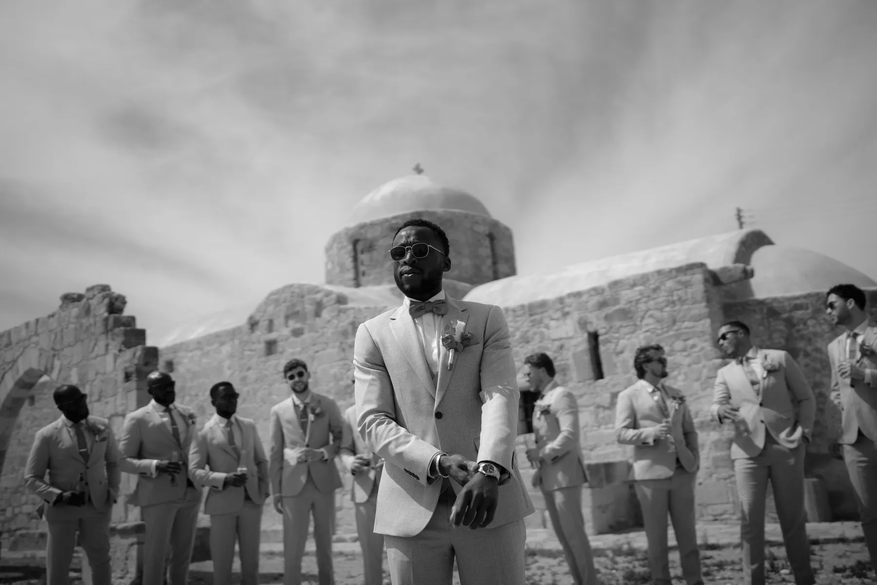 Lydia and Funbi exchanging vows at the Liopetro ceremony, Cyprus.