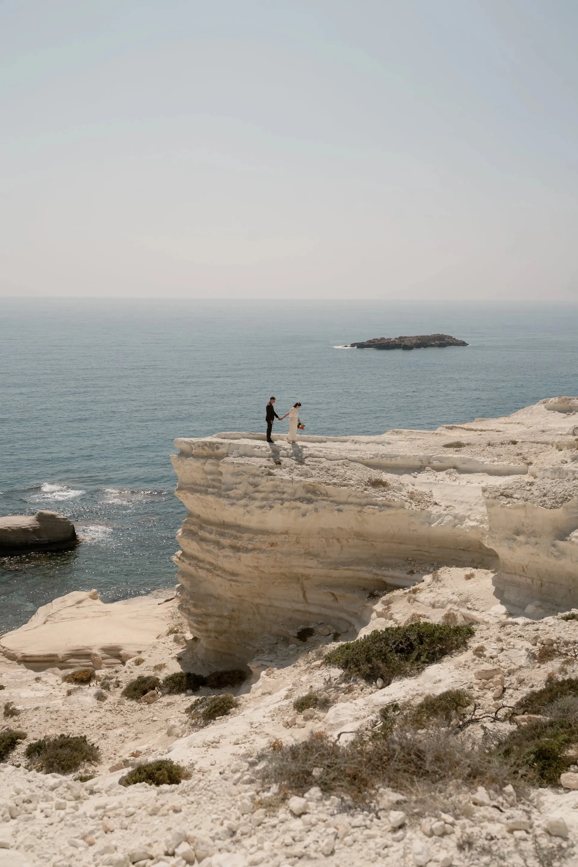 Natural couple portrait during a Paphos wedding